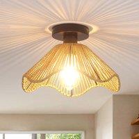 1 Light Rattan Flush Mount