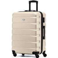 Flight Knight 25 Medium Suitcase Check-in Hold Luggage Hard Shell 4 Wheels TSA Lock in Cream