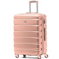 Flight Knight 25 Medium Suitcase Check-in Hold Luggage Hard Shell 4 Wheels TSA Lock in Rose Gold