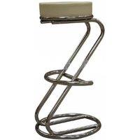 netfurniture Lombardi Z Shaped Breakfast Bar Stool Faux Leather Cream