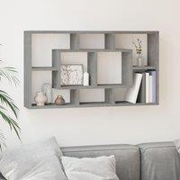 Berkfield Home Wall Display Shelf 8 Compartments Concrete Grey