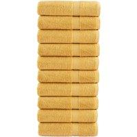 Berkfield Home Premium Shower Towels SOLUND 10pcs Gold 70x140cm 600gsm