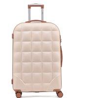 Flight Knight Large 29 Check-in Hard Case Bubble Design Suitcase- 8 Spinner Wheels in Cream | Size: Cabin