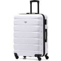 Flight Knight 25 Medium Suitcase Check-in Hold Luggage Hard Shell 4 Wheels TSA Lock in Off-White