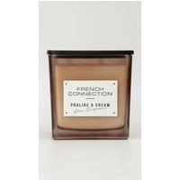 French Connection Square Praline & Cream Candle Long-Lasting Luxury Gift in Brown | Size: XL