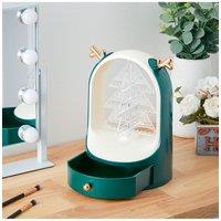 Living and Home Desktop Jewelry Display Holder with Drawer in Green