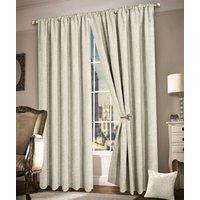 Intimates Luxury Plain Chenille Eyelet Curtains in Cream | Size: 117 cm width x 229 cm drop