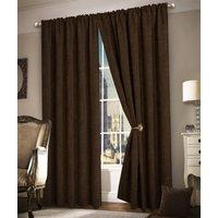 Intimates Luxury Plain Chenille Eyelet Curtains in Chocolate | Size: 117 cm width x 183 cm drop