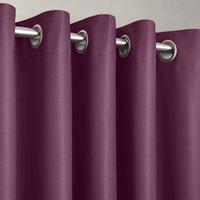 Velosso Manhattan Thermal Blackout Ready Made Eyelet Curtains in Plum | Size: 165 cm width x 175 cm drop