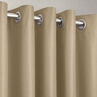 Velosso Manhattan Thermal Blackout Ready Made Eyelet Curtains in Stone | Size: 165 cm width x 150 cm drop