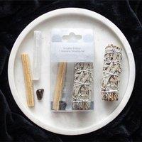 KDMD Negative Energy Smudge Kit with Hematite in White