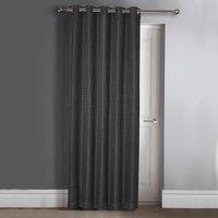Velosso Waffle Jacquard Total Blackout Single Panel Door Curtain in Charcoal | Size: 117 cm width x 214 cm drop