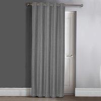 Velosso Waffle Jacquard Total Blackout Single Panel Door Curtain in Silver | Size: 117 cm width x 214 cm drop
