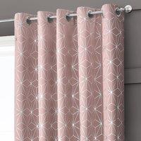 Velosso Moreno Thermal Blackout Ready Made Eyelet Curtains in Pink | Size: 168 cm width x 137 cm drop