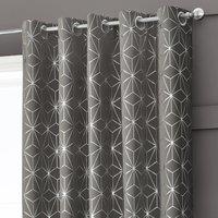 Velosso Moreno Thermal Blackout Ready Made Eyelet Curtains in Charcoal | Size: 168 cm width x 137 cm drop