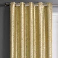 Velosso Evisa Thermal Dimout Ready Made Eyelet Curtains in Mustard | Size: 117 cm width x 137 cm drop