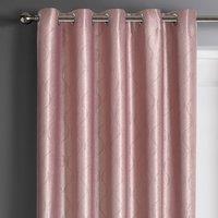 Velosso Evisa Thermal Dimout Ready Made Eyelet Curtains in Dusty Pink | Size: 117 cm width x 137 cm drop