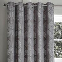 Intimates Buxton Jacquard Readymade Eyelet Curtains in Grey | Size: 168 cm width x 229 cm drop