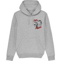 Rum Knuckles Men's Native Skull Hoodie in Grey | Size: Large