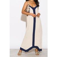 HOXTON GAL Women's Relaxed Fit Cami Midi Dress in Beige