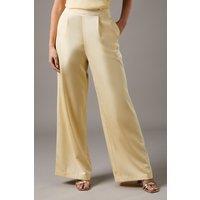 Coast Women's Satin Flare Trouser in Lemon | Size: 10