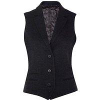 Infinity Leather Women's Tweed 1920s Herringbone Waistcoat in Navy | Size: 14