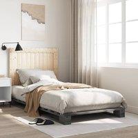Berkfield Home Bed Frame without Mattress Grey 100x200 cm Solid Wood Pine