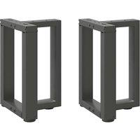 Berkfield Home Coffee Table Legs T-Shaped 2 pcs Anthracite 28x25x(42-43) cm Steel in Black