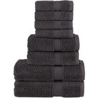 Berkfield Home 8 Piece Premium Towel Set SOLUND Anthracite 600 gsm in Black
