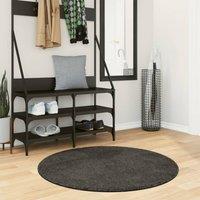 Berkfield Home Rug ISTAN High Pile Shiny Look Anthracite v 100 cm in Black | Size: Medium