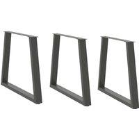 Berkfield Home Dining Table Legs V-Shape 3 pcs Anthracite 80x(72-73.3) cm Steel in Black