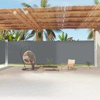 Berkfield Home Retractable Side Awning Anthracite 220x1200 cm in Black