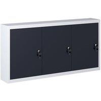 Wall Mounted Tool Cabinet Industrial Style Metal Grey and Black