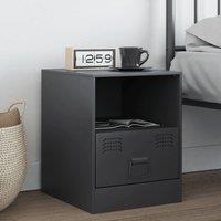 Berkfield Home Bedside Cabinet Anthracite 34.5x39x44 cm Steel in Black