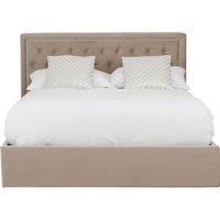 Orsina Mink Velvet Kingsize Ottoman Tufted Bed in Brown | Size: King