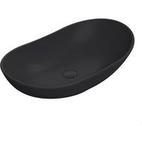 Balterley Oval Countertop Vessel Basin for Bathroom, Black, 615 x 360 x 155 mm in Black