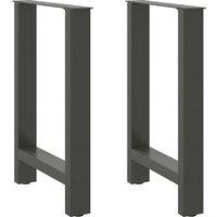 Berkfield Home Coffee Table Legs Anthracite 2 pcs 60x(72-73) cm Steel in Black