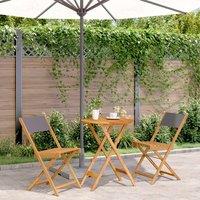 Berkfield Home 3 Piece Bistro Set Anthracite Fabric & Solid Wood in Black