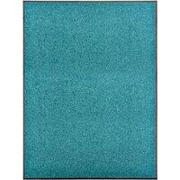 Berkfield Home Doormat Washable Cyan 90x120 cm in Black