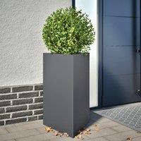 Berkfield Home Garden Planters 2 pcs Anthracite Triangular 50x43x75 cm Steel in Black | Size: 50 x 43 x 75 cm
