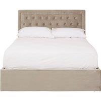 Orsina Classic Mink Velvet Double Ottoman Bed, Elegant Button Tufted in Brown