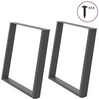 Berkfield Home vidXL Dining Table Legs U-Shaped 2 pcs Anthracite 90x(72-73) cm Steel in Black