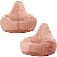 icon Dalton Cord Adult Bean Bag Chair, Set of 2 in Pink