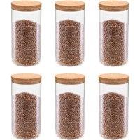 Storage Glass Jars with Cork Lid 6 pcs 1400 ml