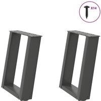 Coffee Table Legs U-Shaped 2 pcs Anthracite 38x(42-43) cm Steel