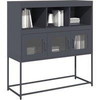 Berkfield Home Sideboard Anthracite 100.5x39x107 cm Cold-rolled Steel in Black