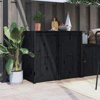 Berkfield Home Outdoor Kitchen Doors 2 pcs Black 50x9x82 cm Solid Wood Pine | Size: 50 x 9 x 82 cm