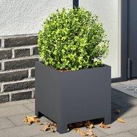 Berkfield Home Garden Planter Anthracite 30x30x30 cm Steel in Black | Size: 30 x 30 x 30 cm