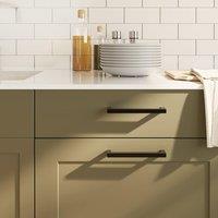 Berkfield Home Cabinet Handles 10 pcs Black 160 mm Stainless Steel