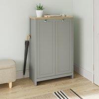 GFW Lancaster 2 Door Shoe Cabinet in Grey